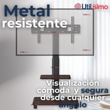 Soporte TV Premium Portátil Con Ruedas 45Kg 26 a 75 Pulgadas 26 32 40 43 50 55 60 65 70 75