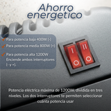 Estufa Hibrida Gas Eléctrica Plegable Con Accesorios 5kg A 15kg  GLP - Eficiencia Energética Clase A