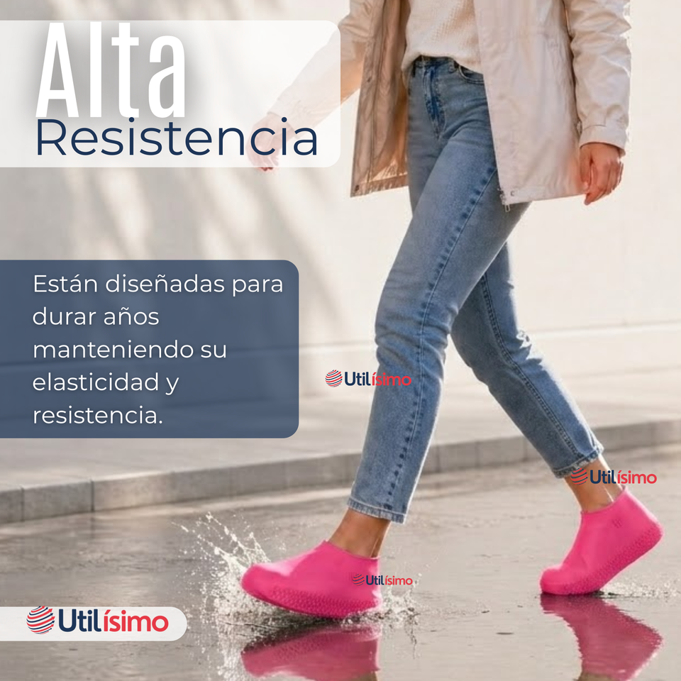 Pack 3 Pares Fundas Cubre Zapatos Rosado Impermeable Surtidas Silicona Antideslizante