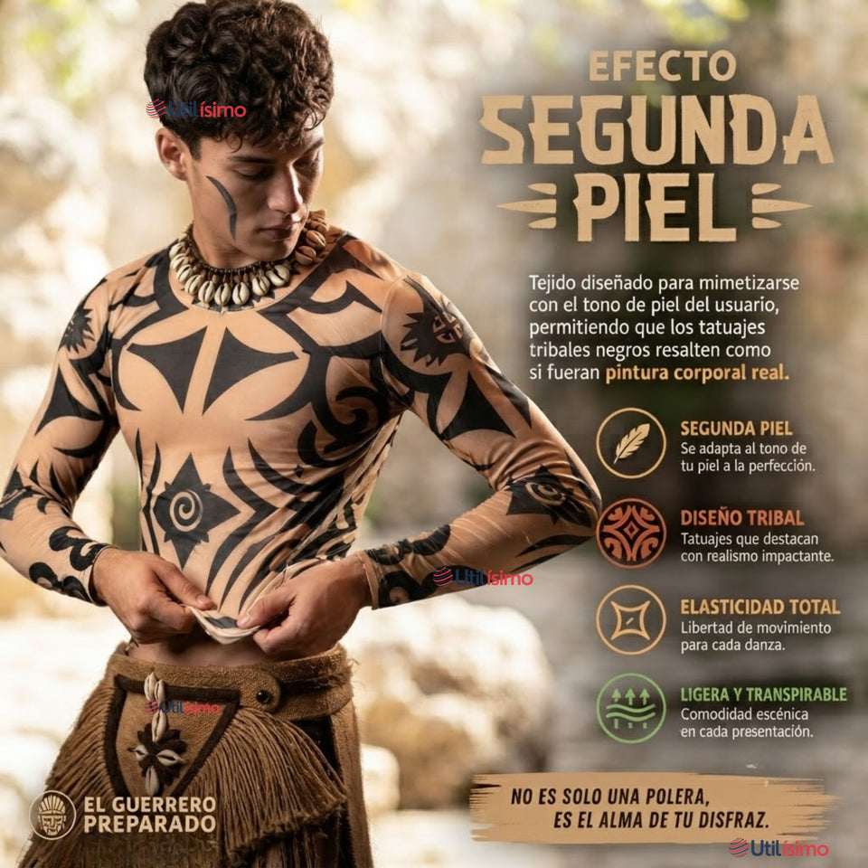 Pack 3 Poleras Diseño Tattoo Hombre Rapa Nui Estilo Pascuense Traje Danza