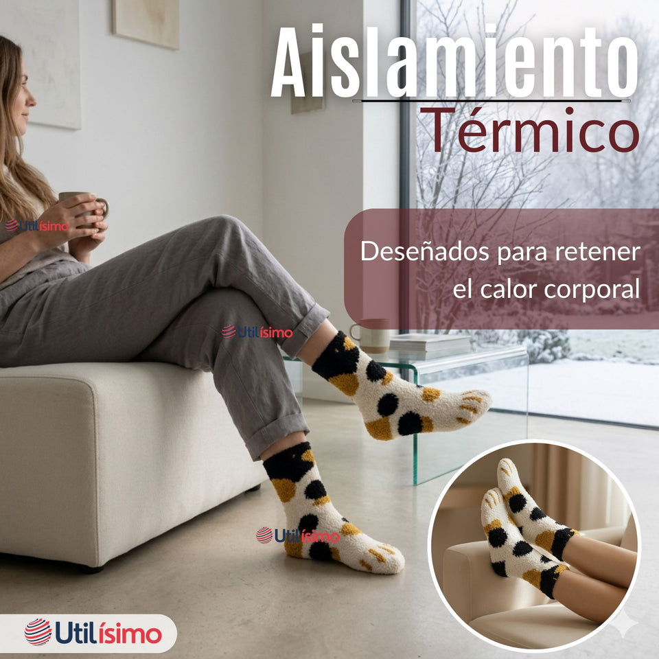 Calcetines PLUSH Gatito Surtido Mujer Invierno Térmico 1 Par