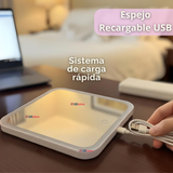 Estuche Maquillaje 2 en 1 Bolso Cosmetiquero Espejo Con Luz Led Organizador