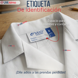 Cotona Delantal Blanca Escolar Colegio Unisex Niño Niña Manga Larga