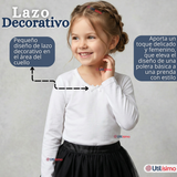 Pack 3 Camisetas Poleras Algodón Cuello Redondo Primera Capa Manga Larga Colores Surtidos Niña