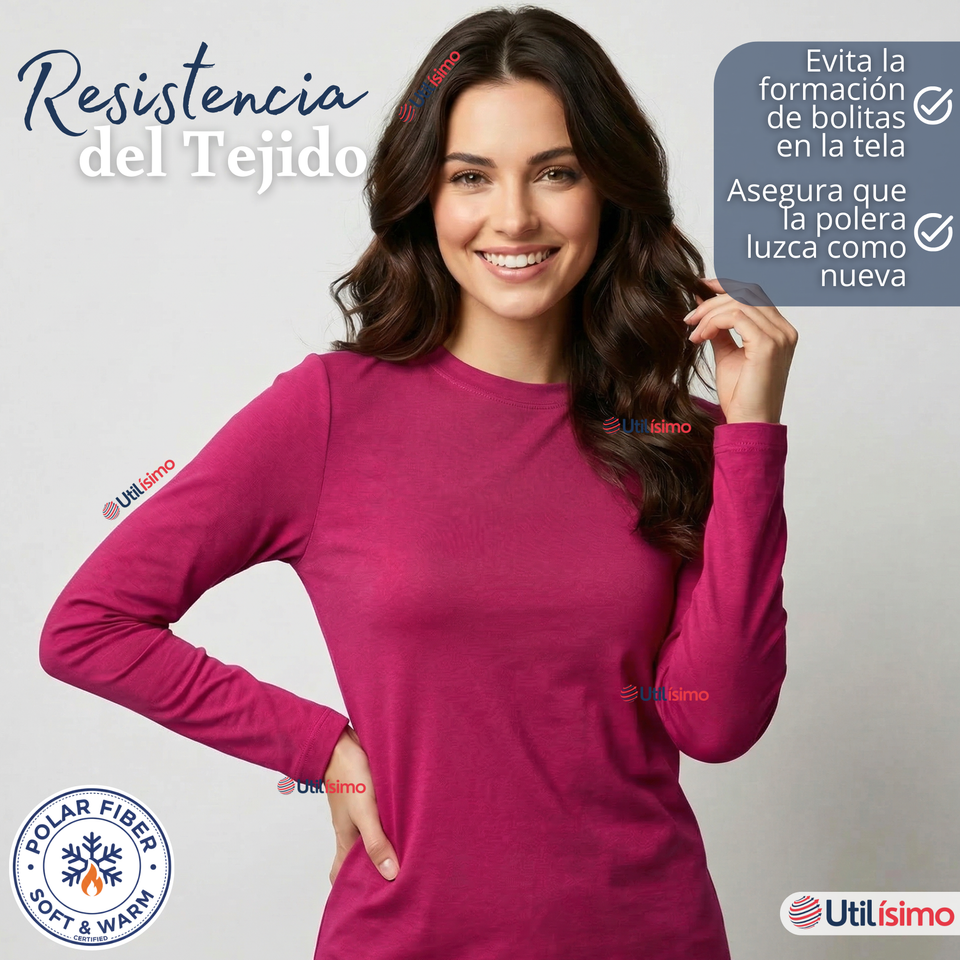 Pack 3 Camisetas Poleras Polar Primera Capa Manga Larga Colores Surtidos Mujer