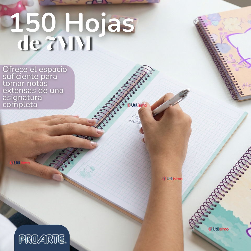 Cuaderno Universitario Hello Kitty 150 Hojas Tapa Gruesa Proarte Diseño Surtido
