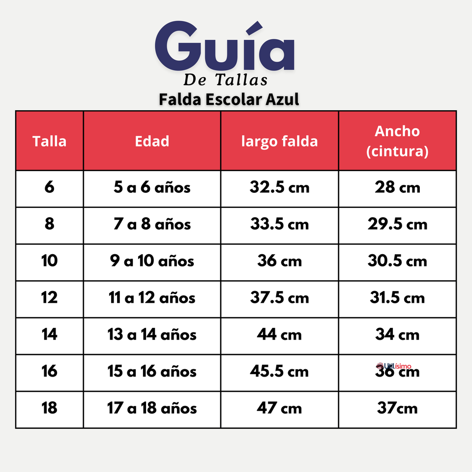 Falda Escolar Azul Niña Poliéster