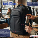 Mochila Multifuncional Ejecutiva Escolar Viaje Cabina Impermeable Resistente Notebook 46cm Negro 23L