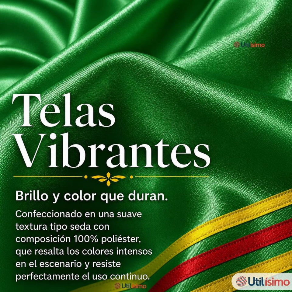 Pack 3 Trajes Nortinos Niña 3 piezas Verde Baile Típico Fiestas Patrias