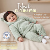 Buzo Polerón Conjunto Polar Niño Con Capucha Unicolor Verde Claro