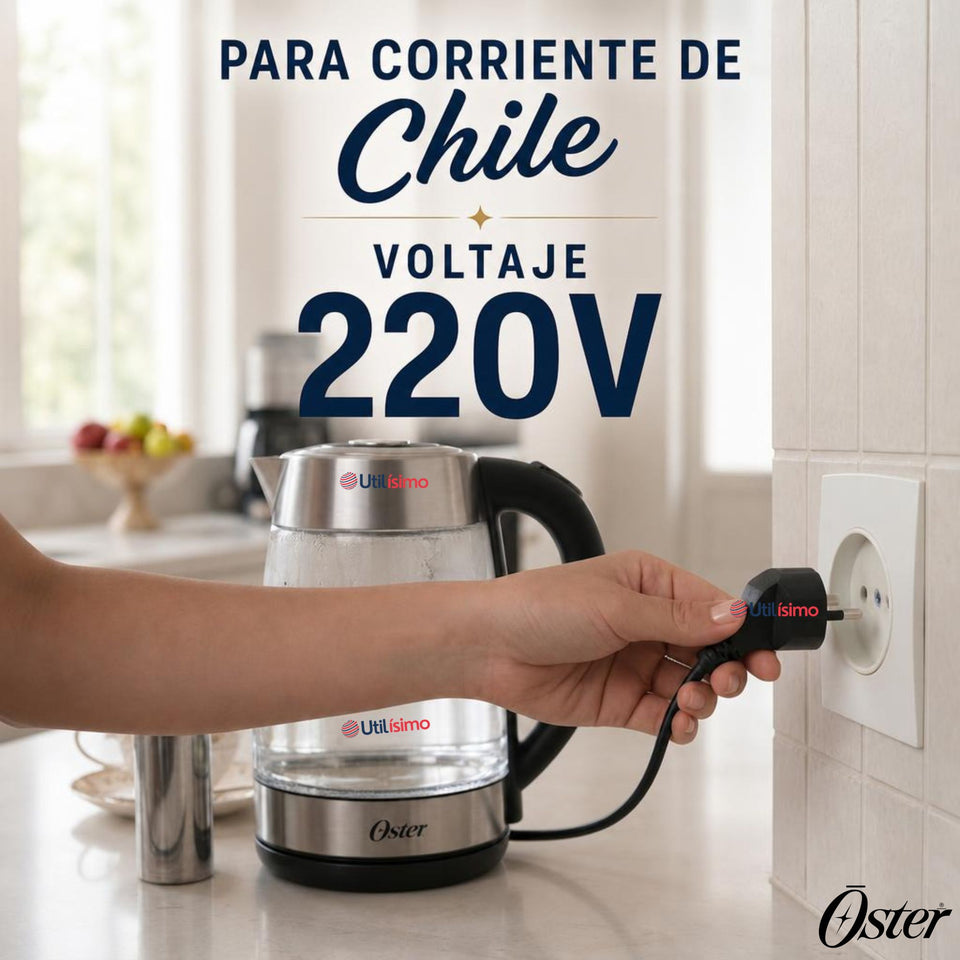 Hervidor eléctrico de vidrio Oster con Selector de temperatura e infusor de té BVSTKT8990
