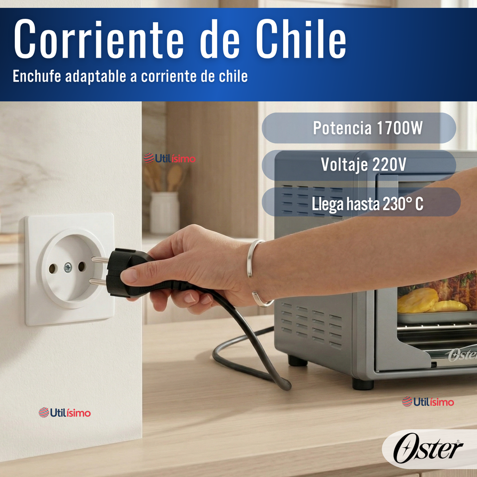 Horno con freidora de aire digital Oster® de 42 litros, puertas francesas, TSSTTV42FDDAFNS 1700W