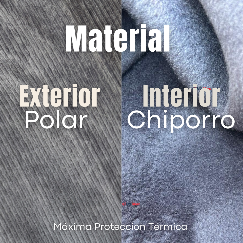 Pantalón Cotelé Palazzo Polar Con Chiporro Elasticado Térmico Gris Melange