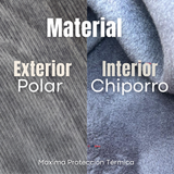 Pantalón Cotelé Palazzo Polar Con Chiporro Elasticado Térmico Gris Melange