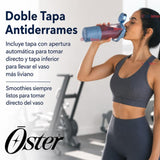 Oster Licuadora Portátil, GoMAX, 590 ml de Capacidad, para Smoothies, Azul, BLSTGFP-MH20-000