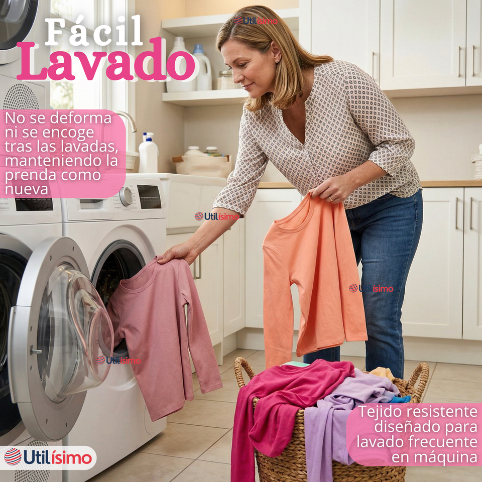 Pack 3 Camisetas Poleras Bambú Cuello Redondo Rosado Claro Primera Capa Manga Larga Niña