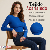 Camiseta Polar Manga Larga Polera Tela Acanalada Colores Surtidos