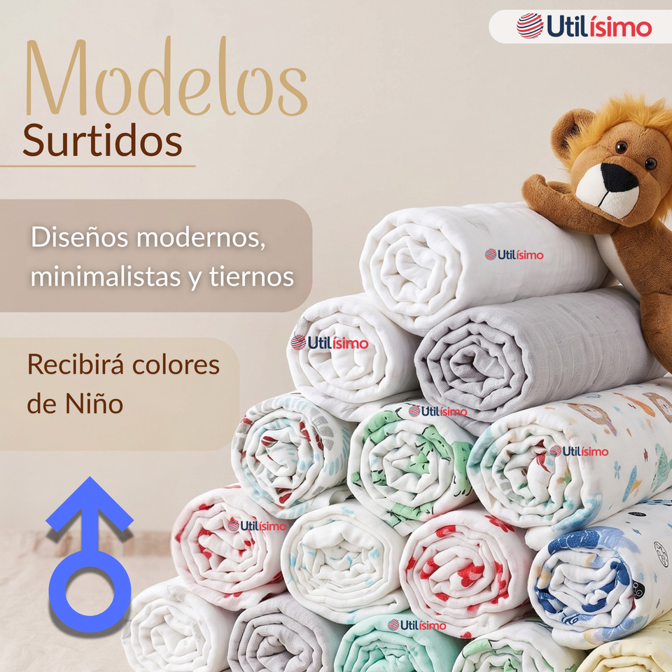 Manta Muselina 70x 70 CM Bebé Niño Multiuso 100% Algodón Colores Surtidos