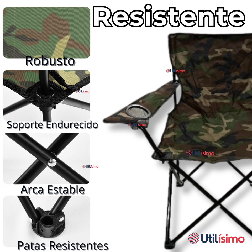 Silla Plegable De Playa Camping Picnic Con Portavaso Diseños Surtidos