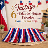 Pack 6 Fajas Huaso Bandera Chile Juvenil Fiestas Patrias Bailes Típico