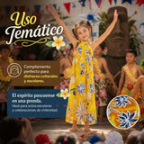Pareo Pascuense Niña Hawaiano Amarillo Danza Fiestas Patrias