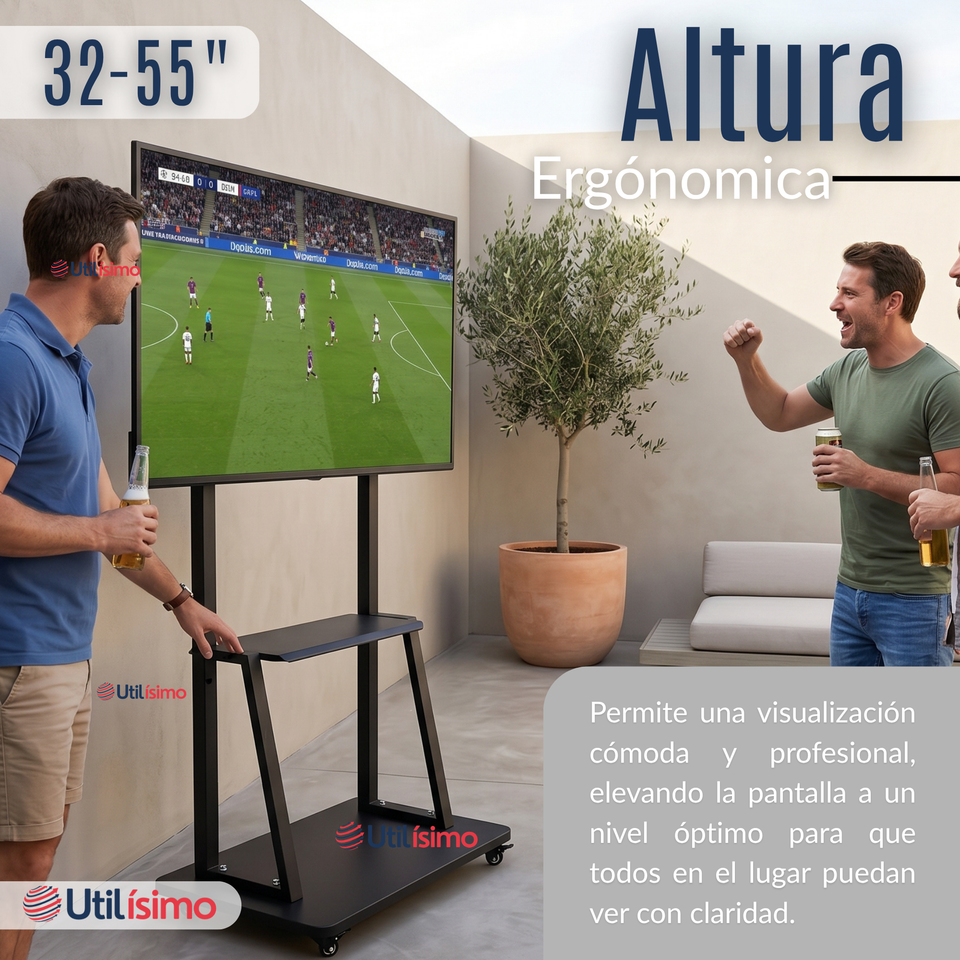 Soporte Base TV Móvil Con Ruedas 32 a 55 pulgadas  55kg Soporte Portátil 32¨40¨42¨ 43¨ 49¨ 50¨ 55¨