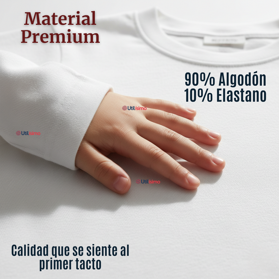 Pack 6 Camisetas Algodón Manga Larga Polera Primera Capa Blanco Niña