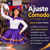 Pack 3 Trajes Nortinos Niña 3 Piezas Morado Baile Típico Fiestas Patrias