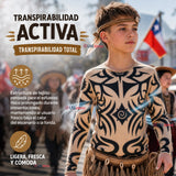 Polera Diseño Tattoo Juvenil Rapa Nui Estilo Pascuense Traje Danza