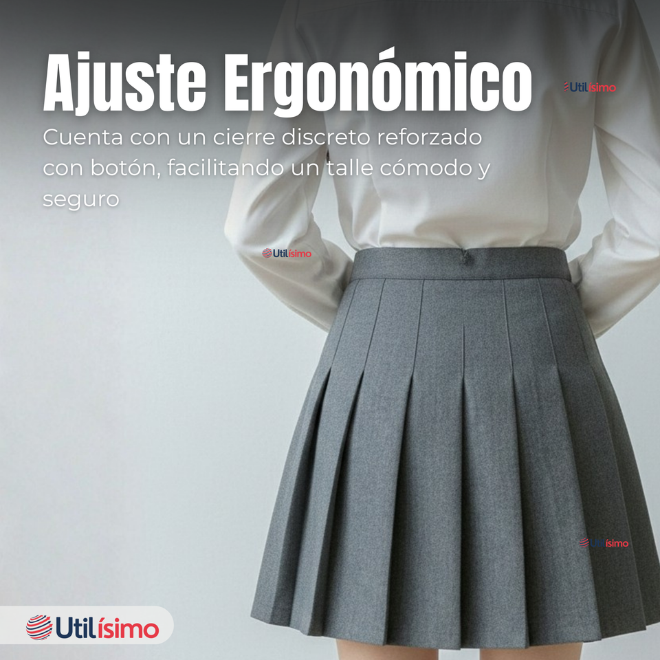 Falda Escolar Gris Niña Poliéster