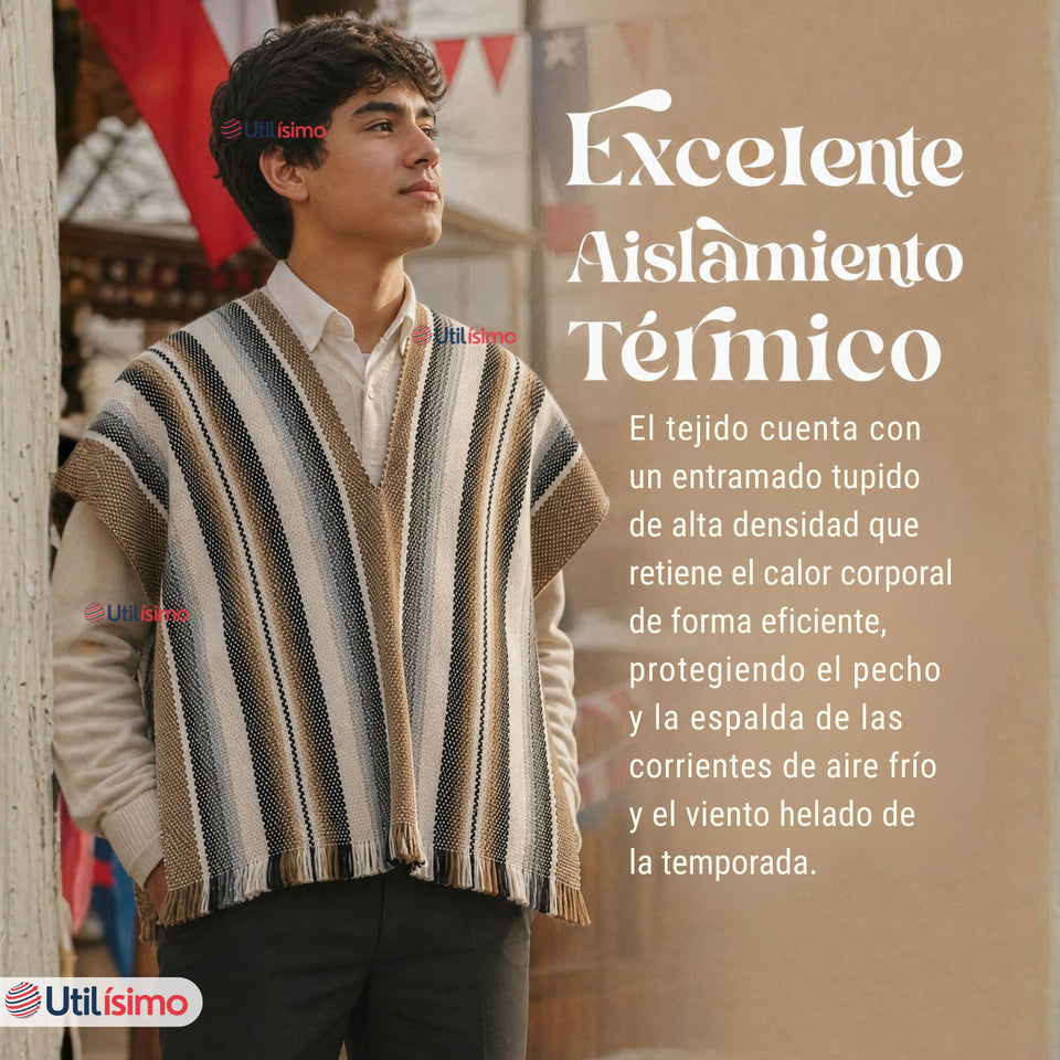 Pack 3 Poncho Manta Mapuche Juvenil Fiestas Patrias