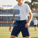 Pack 3 Shorts Pantalones Corto Juvenil Algodón Deportivo Escolar Azul Marino