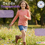 Pack 6 Poleras Camisetas Polar Primera Capa Cuello Redondo Manga Larga Colores Surtido Niña