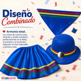 Traje Nortino Con Sombrero Niña Baile Típico 3 Piezas Fiestas Patrías Blue Beauty