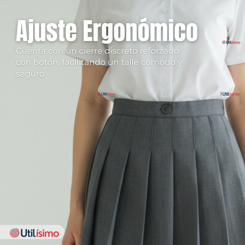 Pack 3 Falda Escolar Gris Niña Poliéster