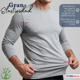 Pack 3 Camisetas Poleras Bambú Primera Capa Manga Larga Colores Surtidos Hombre