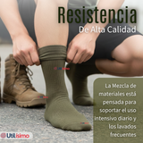 Pack 3 Pares Calcetines Táctico Militar Verde 65% Algodón Transpirables
