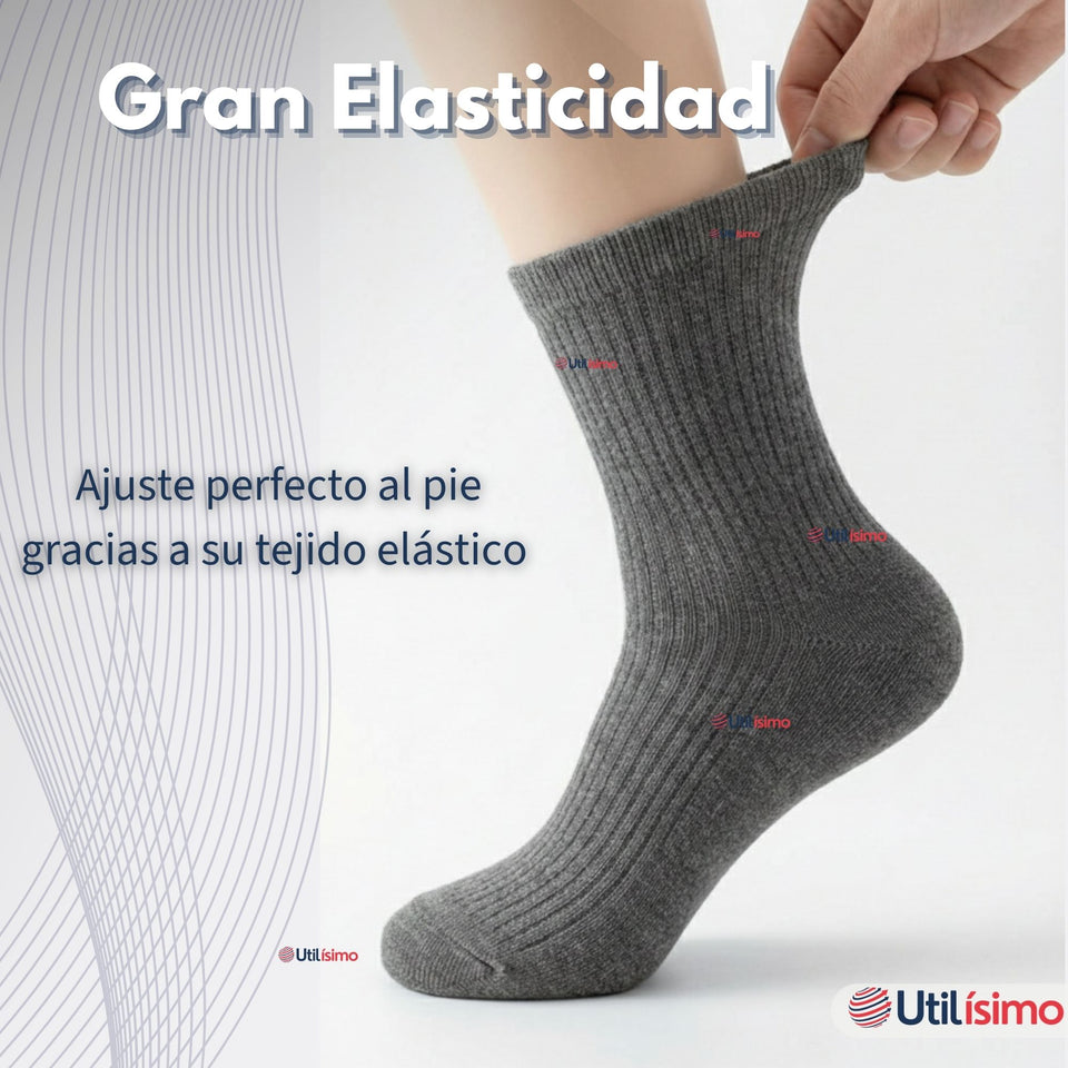 Pack 6 Calcetínes Escolares Corto Bambú Gris Niño Juvenil
