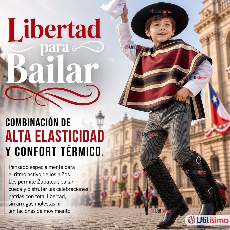 Traje Huaso Típico Completo 5 Piezas Niño Fiestas Patrias