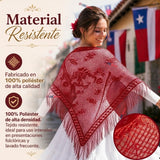 Puntilla Chal Rojo Baile Chilote Mujer Traje Típico 150x79 cm