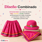 Traje Nortino Niña 3 piezas Fucsia Baile Típico Fiestas Patrias