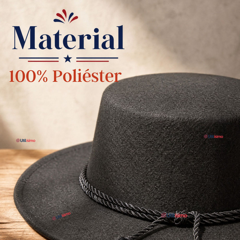 Pack 3 Sombrero Huaso Negro Tradicional Para Fiestas Patrias