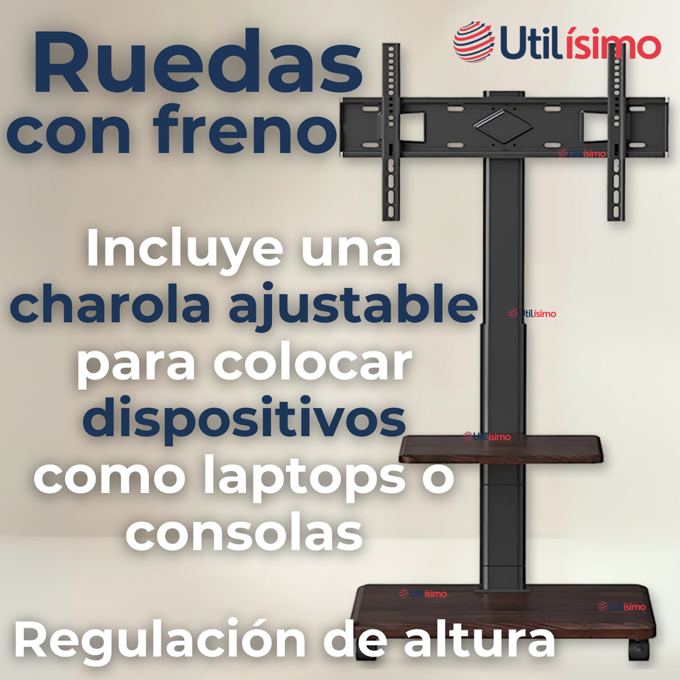 Soporte TV Premium Portátil Con Ruedas 45Kg 26 a 75 Pulgadas 26 32 40 43 50 55 60 65 70 75