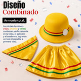 Traje Nortino Niña 3 Piezas Amarillo Baile Típico Fiestas Patrias