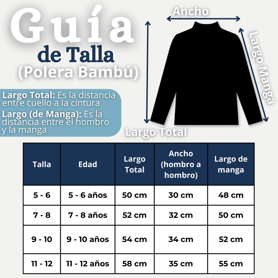 Polera Camiseta Polar Primera Capa Cuello Redondo Manga Larga Colores Surtido Niño