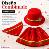 Traje Nortino Niña 3 Piezas Rojo Baile Típico Fiestas Patrias