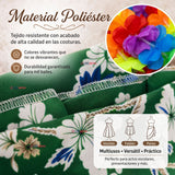 Traje Páscuense Pareo Hawaiano Verde Niña Con Accesorios