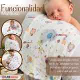 Pack 6 Mantas Muselina 70x 70 CM Bebé Niño Multiuso 100% Algodón Colores Surtidos