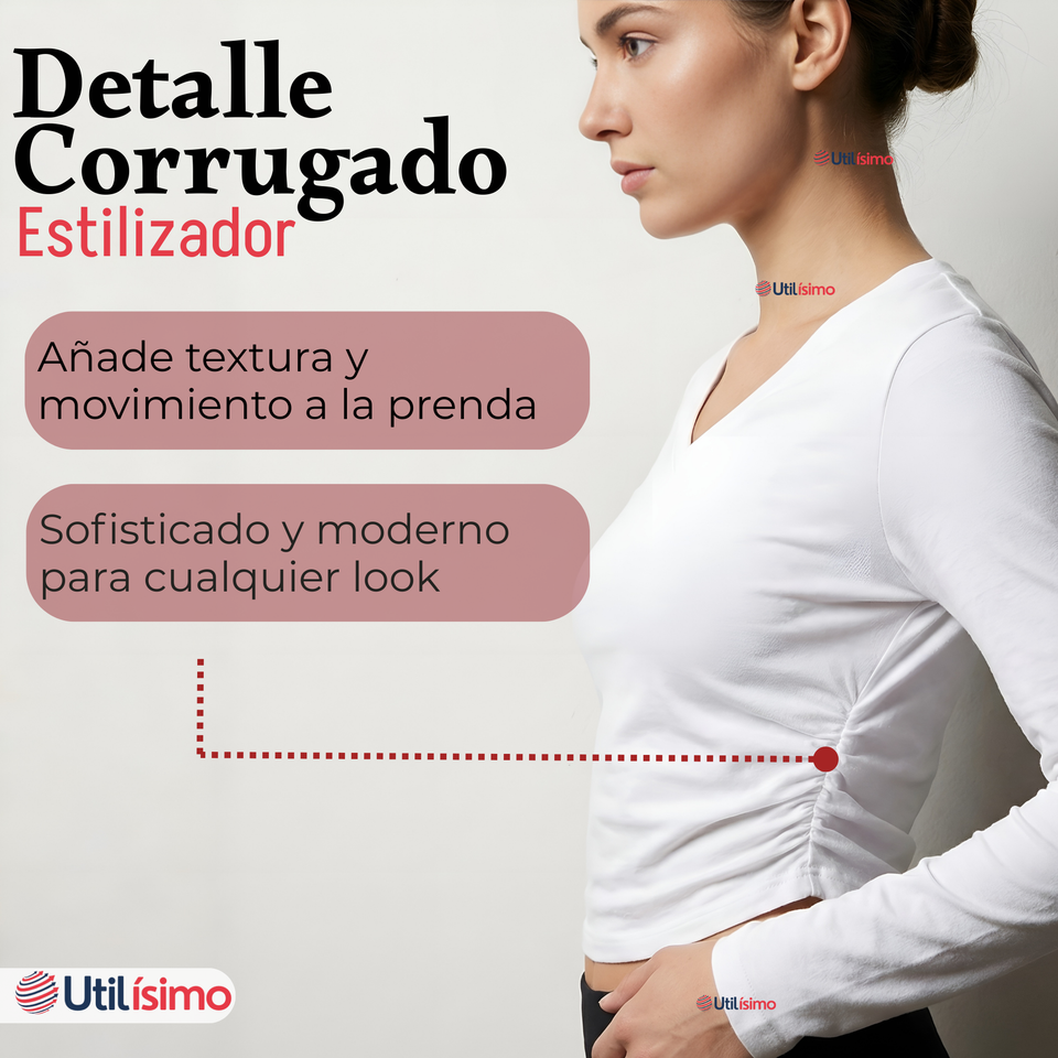 Pack 3 Camisetas Polar Polera Cuello V Mujer Manga Larga Tela Acanalada Colores Surtidos