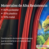 Mochila Escolar Con Ruedas Desmontables Diseño 3D + Estuche + Lonchera Niño Poliéster Dinosaur